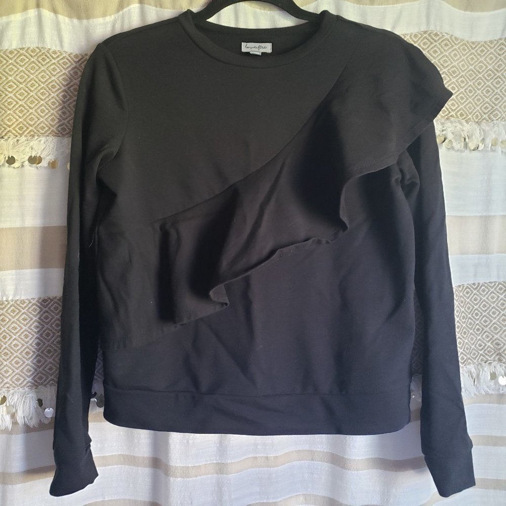 Love Fire | Diagonal Ruffle Long Sleeve Sweater